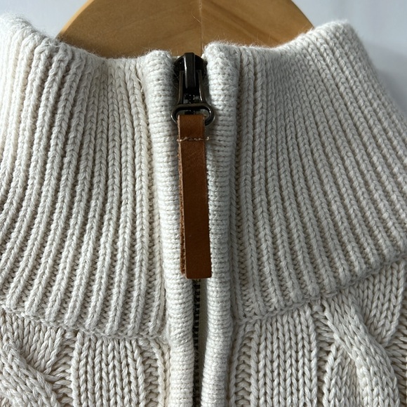 J Crew Cream Cable-Knit Zip Up Sweater - Picture 7 of 17